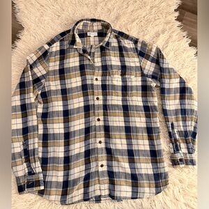 GAP Men's Casual Plaid Shirt in Blue and Tan